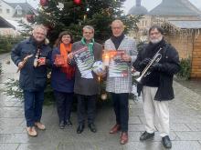 V.l.n.r.: Pastor Ulrich Hinz, Dr. Alexandra Eimterbäumer (theol.Referentin), Landesbischof Dr. Schuegraf, Martin Brandt, Kantor Siebelt Meier 